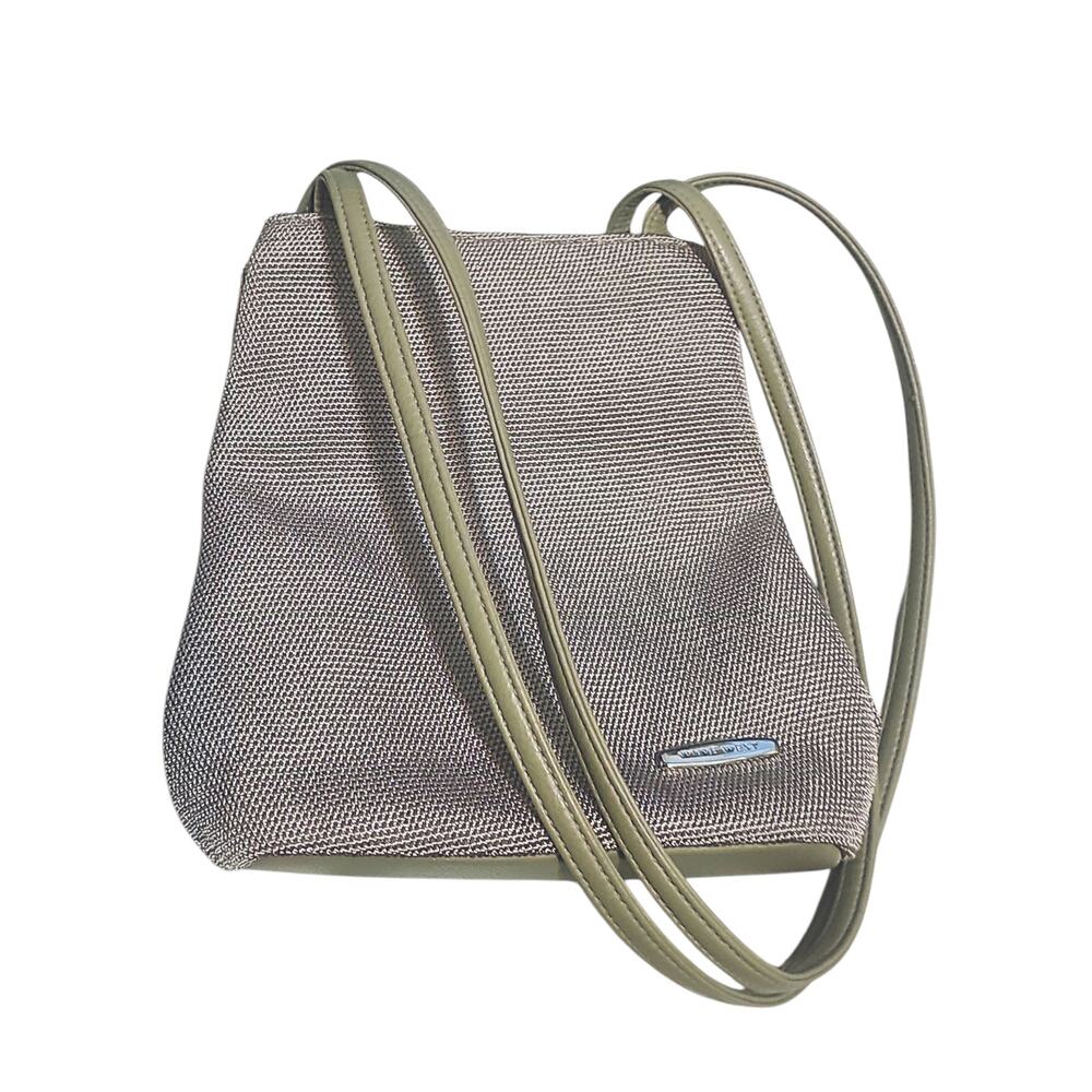 Nine West Net Stitch Shoulder Bag Purse Taupe Handbag